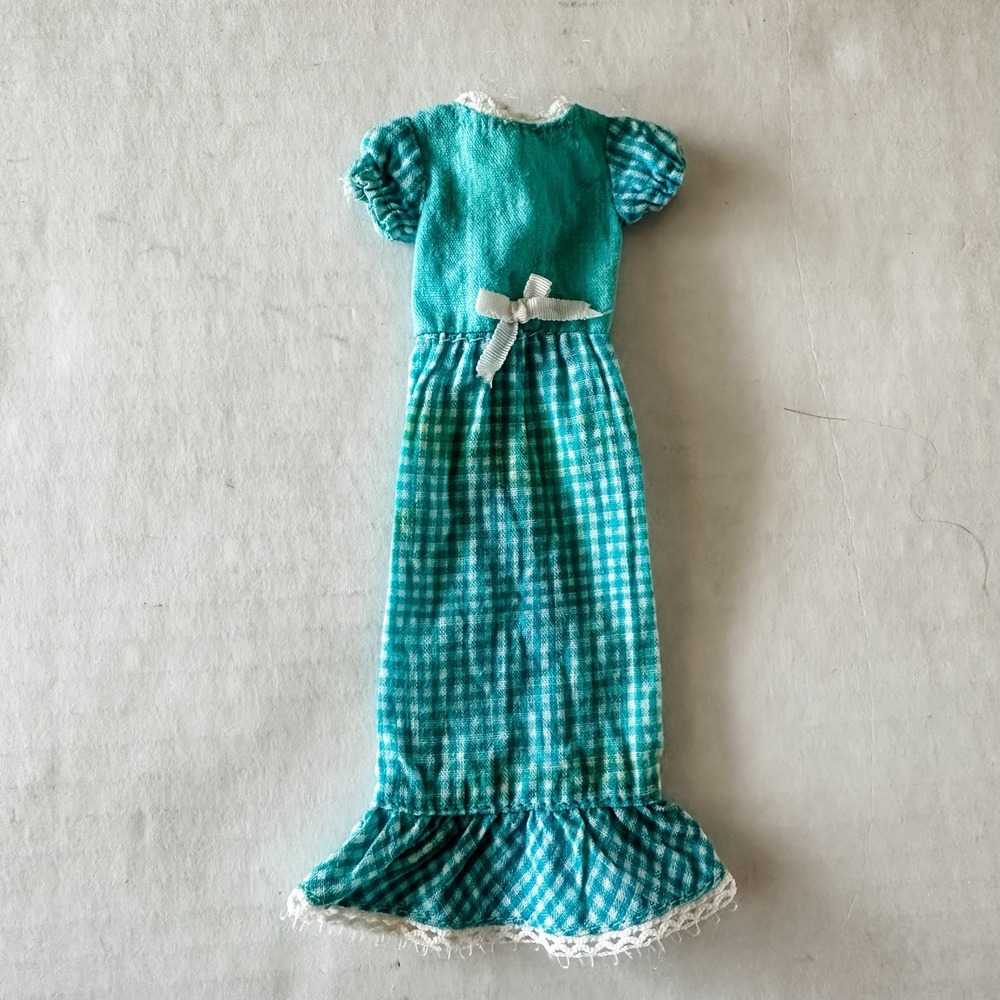 Vintage Skipper Dress 1974 Quick Curl Doll‎ Mattel Blue Gingham White Now
